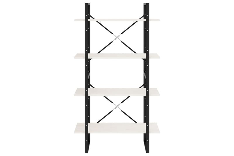 Bokhylla 4 hyllplan vit 80x30x140 cm massiv furu - Vit - Förvaring - Hylla - Bokhylla