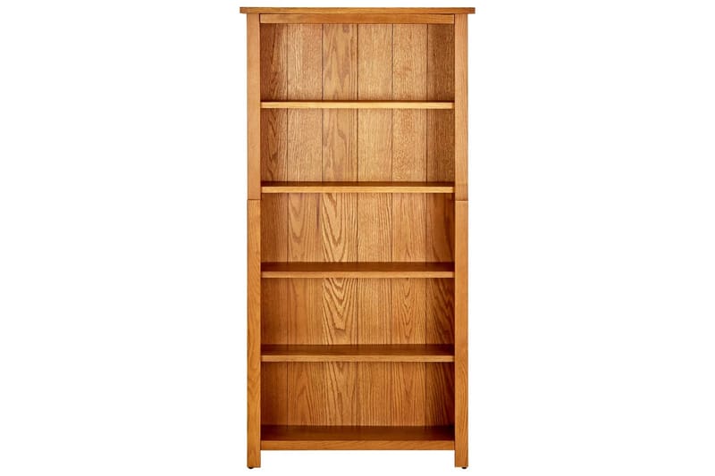 Bokhylla 5 hyllor 70x22x140 cm massiv ek - Brun - Förvaring - Hylla - Bokhylla