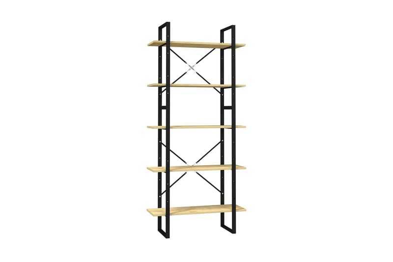 Bokhylla 5 hyllor 80x30x175 cm furu - Brun - Förvaring - Hylla - Bokhylla
