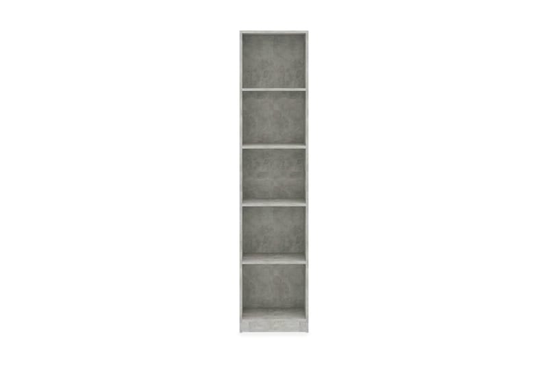 Bokhylla 5 hyllor betonggrå 40x24x175 cm spånskiva - Grå - Förvaring - Hylla - Bokhylla