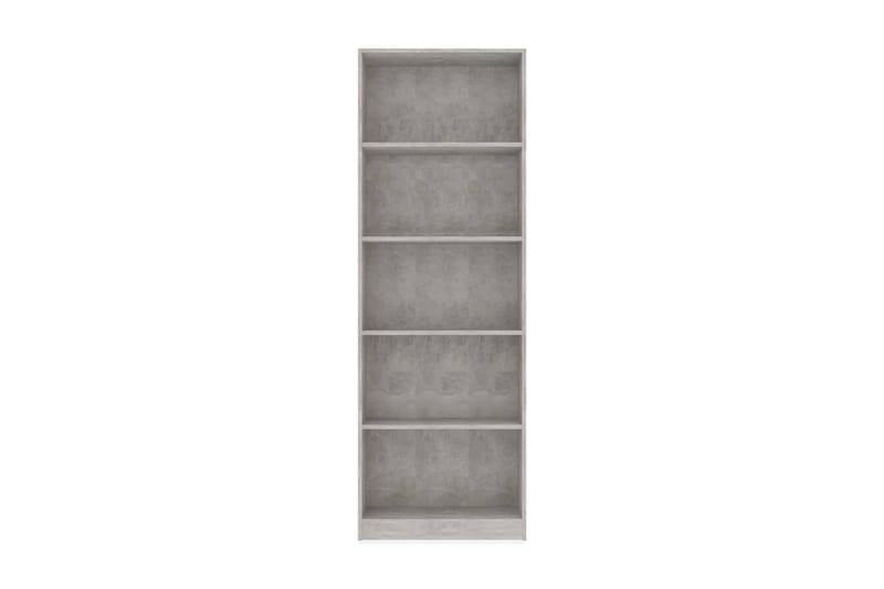 Bokhylla 5 hyllor betonggrå 60x24x175 cm spånskiva - Grå - Förvaring - Hylla - Bokhylla