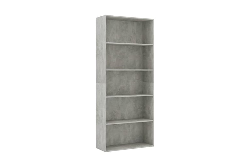 Bokhylla 5 hyllor betonggrå 80x30x189 cm spånskiva - Grå - Förvaring - Hylla - Bokhylla