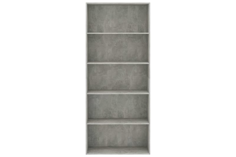 Bokhylla 5 hyllor betonggrå 80x30x189 cm spånskiva - Grå - Förvaring - Hylla - Bokhylla