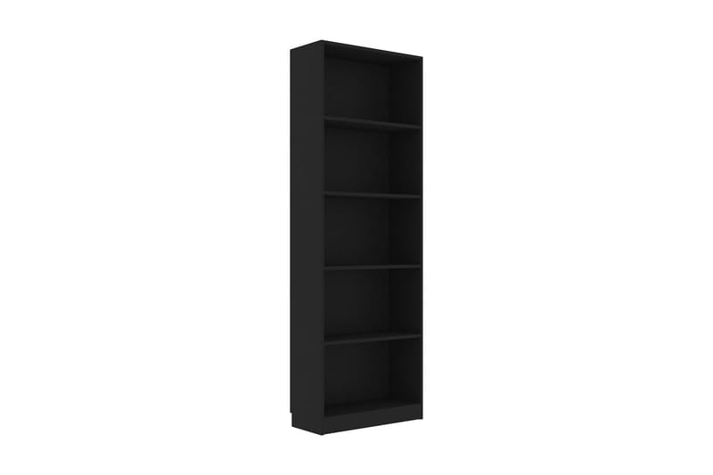 Bokhylla 5 hyllor svart 60x24x175 cm spånskiva - Svart - Förvaring - Hylla - Bokhylla