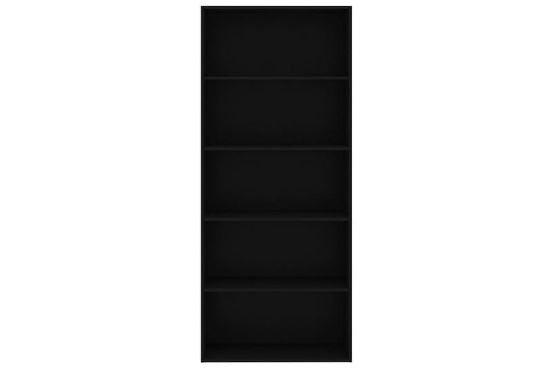 Bokhylla 5 hyllor svart 80x30x189 cm spånskiva - Svart - Förvaring - Hylla - Bokhylla