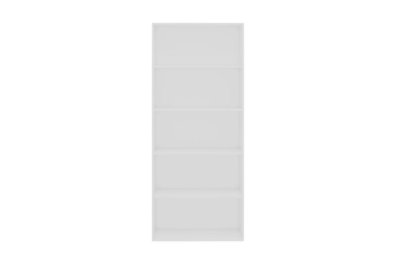 Bokhylla 5 hyllor vit 80x30x189 cm spånskiva - Vit - Förvaring - Hylla - Bokhylla