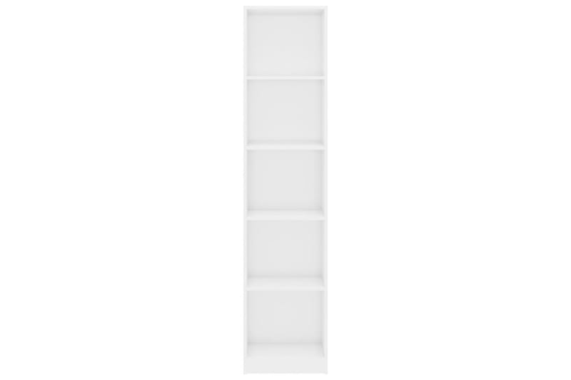 Bokhylla 5 hyllor vit högglans 40x24x175 cm spånskiva - Vit - Förvaring - Hylla - Bokhylla