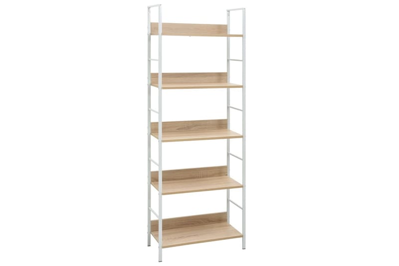 Bokhylla 5 hyllplan ek 60x27,6x158,5 cm spånskiva - Brun - Förvaring - Hylla - Bokhylla