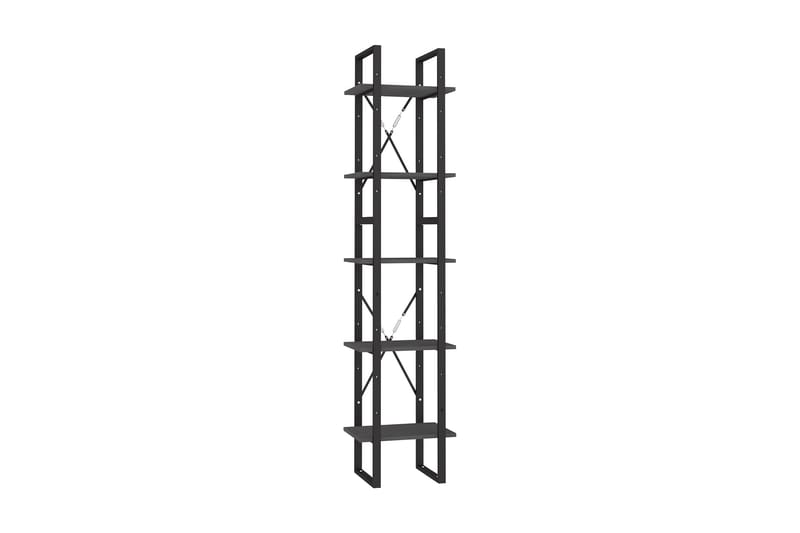 Bokhylla 5 hyllplan grå 40x30x175 cm furu - Grå - Förvaring - Hylla - Bokhylla