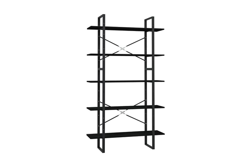 Bokhylla 5 hyllplan svart 100x30x175 cm furu - Svart - Förvaring - Hylla - Bokhylla