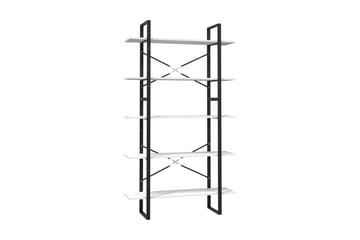 Bokhylla 5 hyllplan vit 100x30x175 cm furu