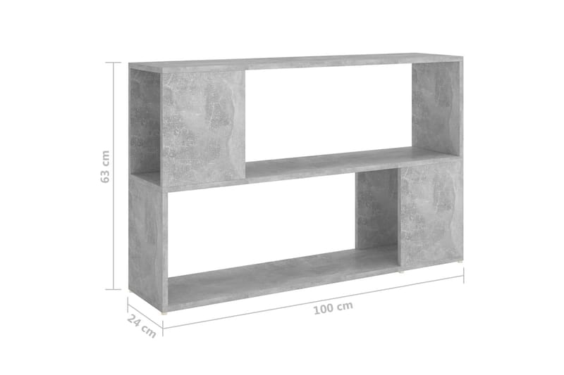Bokhylla betonggrå 100x24x63 cm spånskiva - Betonggrå - Förvaring - Hylla - Bokhylla