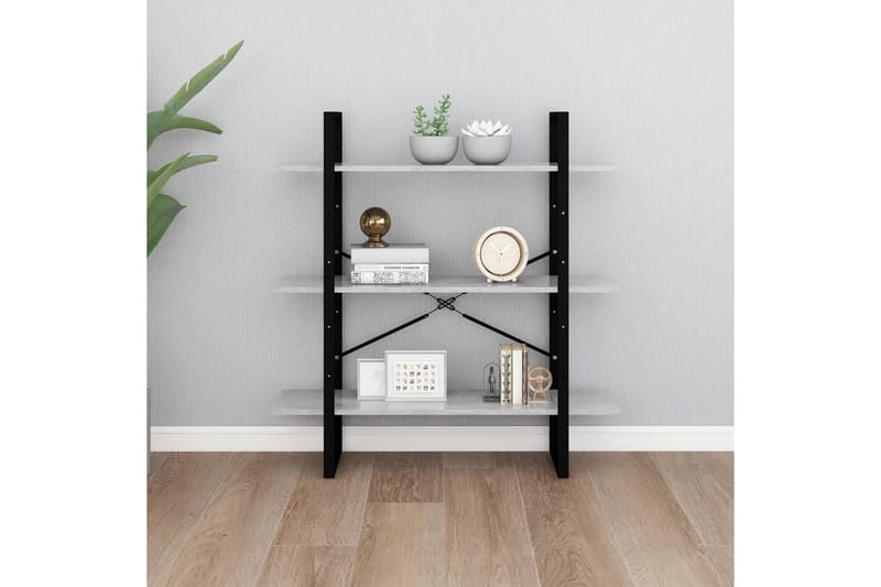 Bokhylla betonggrå 100x30x105 cm spånskiva - Betonggrå - Förvaring - Hylla - Bokhylla