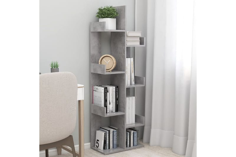 Bokhylla betonggrå 48x25,5x140 cm spånskiva - Betonggrå - Förvaring - Hylla - Bokhylla