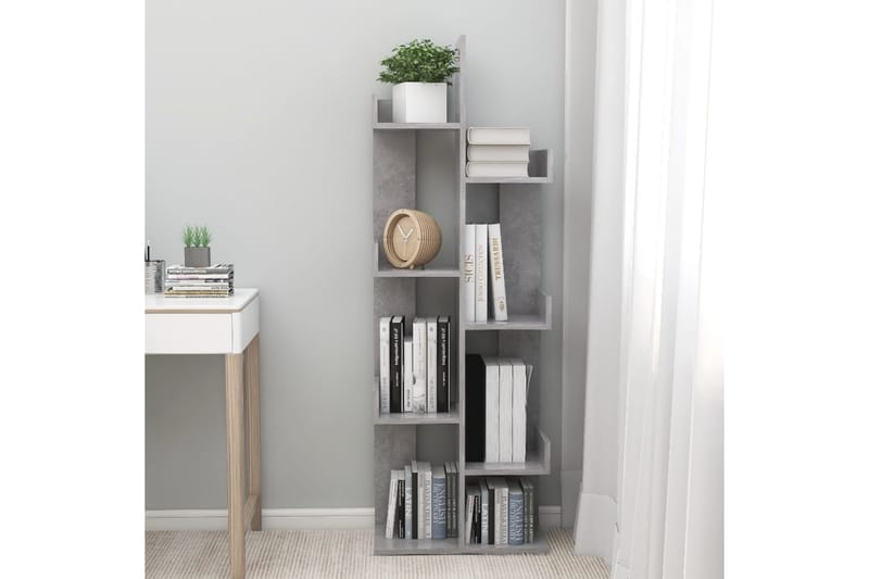 Bokhylla betonggrå 48x25,5x140 cm spånskiva - Betonggrå - Förvaring - Hylla - Bokhylla