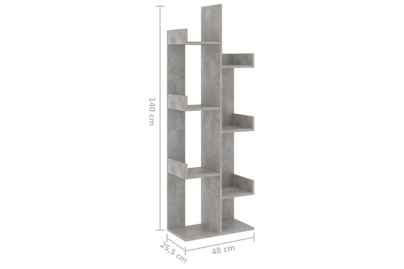 Bokhylla betonggrå 48x25,5x140 cm spånskiva - Betonggrå - Förvaring - Hylla - Bokhylla