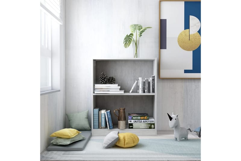 Bokhylla betonggrå 60x24x74,5 cm spånskiva - Grå - Förvaring - Hylla - Bokhylla