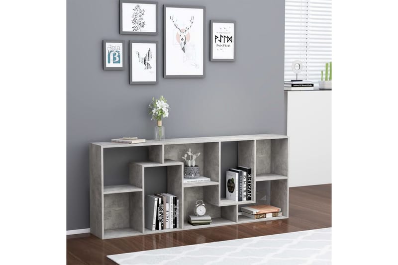 Bokhylla betonggrå 67x24x161 cm spånskiva - Grå - Förvaring - Hylla - Bokhylla
