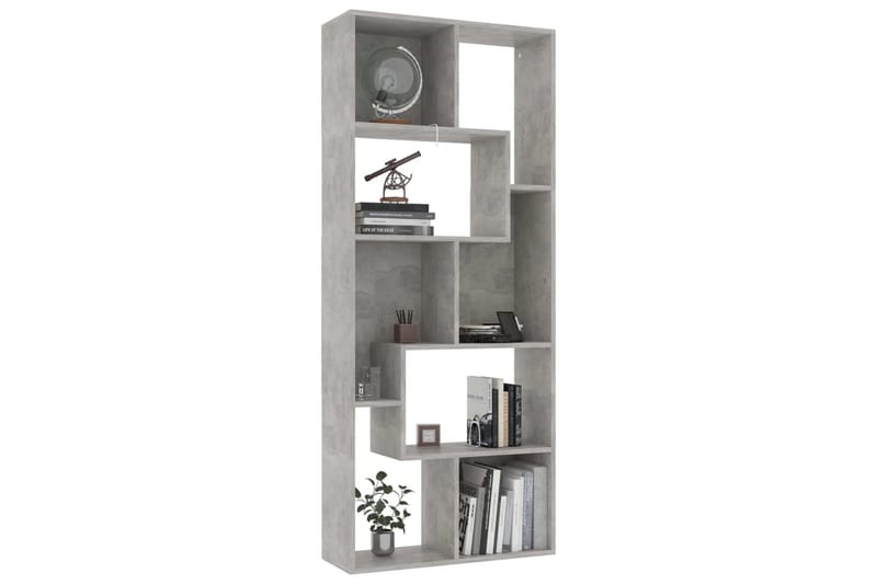 Bokhylla betonggrå 67x24x161 cm spånskiva - Grå - Förvaring - Hylla - Bokhylla