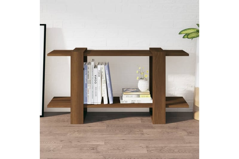 Bokhylla brun ek 100x30x51 cm konstruerat trä - Brun - Förvaring - Hylla - Bokhylla