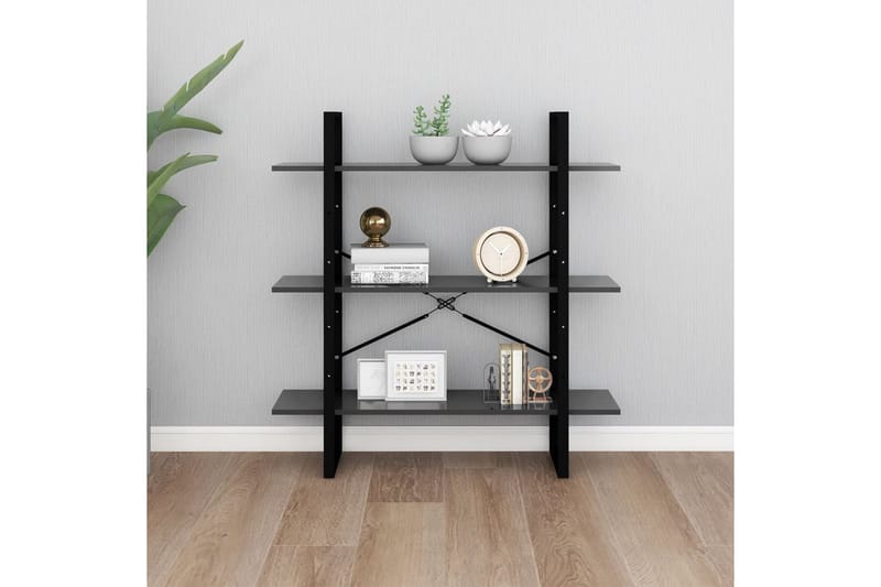 Bokhylla grå 100x30x105 cm spånskiva - Grå - Förvaring - Hylla - Bokhylla