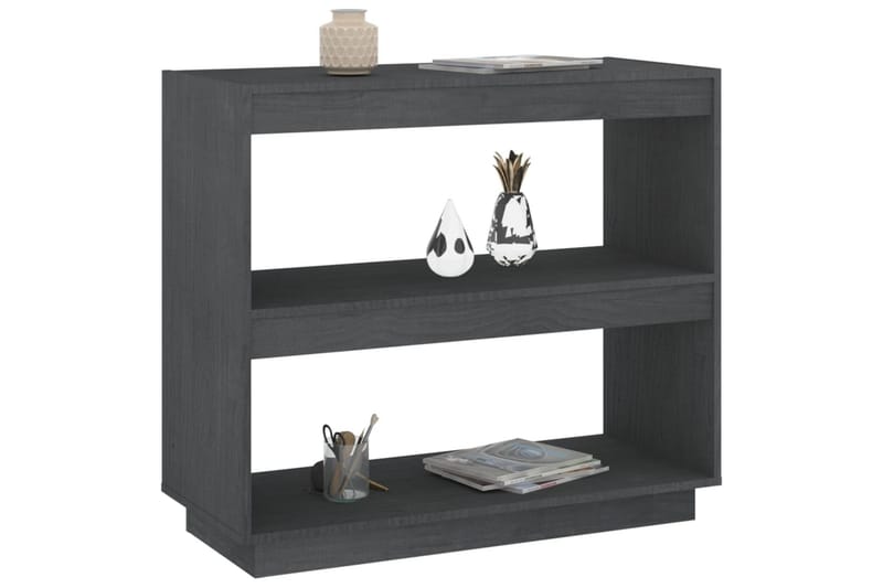 Bokhylla grå 80x35x71 cm massiv furu - Grå - Förvaring - Hylla - Bokhylla