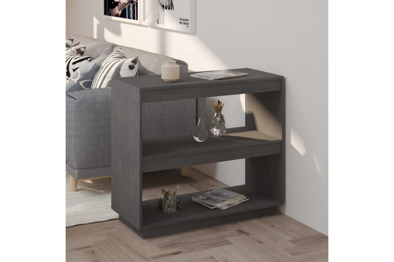 Bokhylla grå 80x35x71 cm massiv furu - Grå - Förvaring - Hylla - Bokhylla