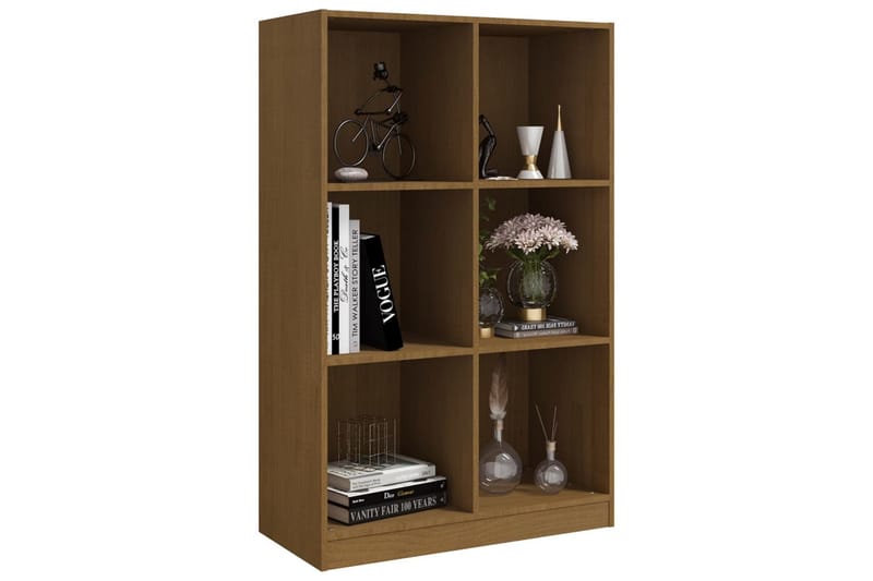 Bokhylla honungsbrun 70x33x110 cm massiv furu - Brun - Förvaring - Hylla - Bokhylla