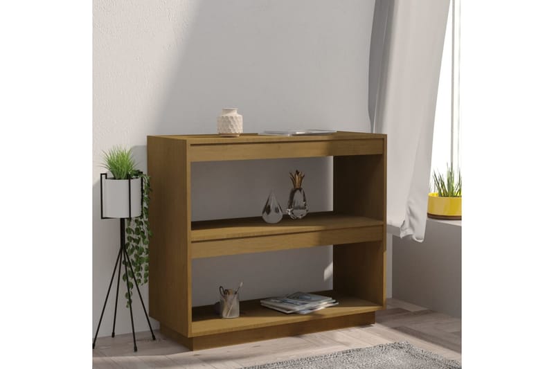 Bokhylla honungsbrun 80x35x71 cm massiv furu - Brun - Förvaring - Hylla - Bokhylla