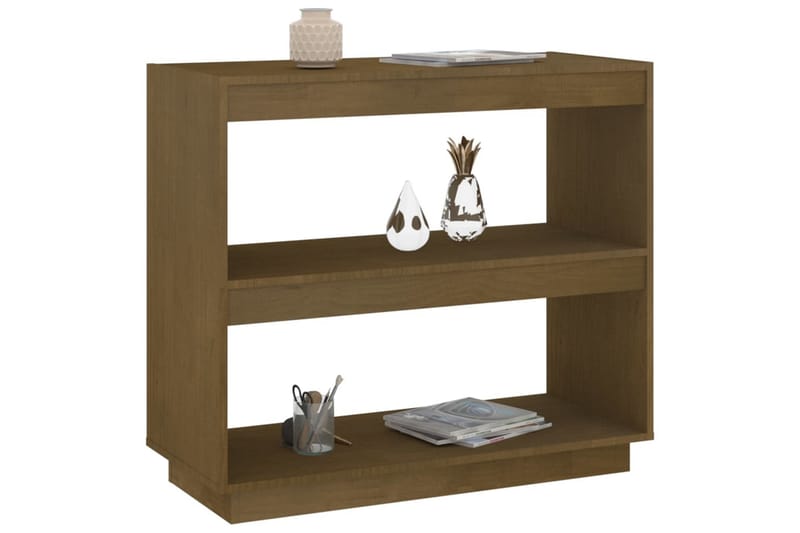 Bokhylla honungsbrun 80x35x71 cm massiv furu - Brun - Förvaring - Hylla - Bokhylla