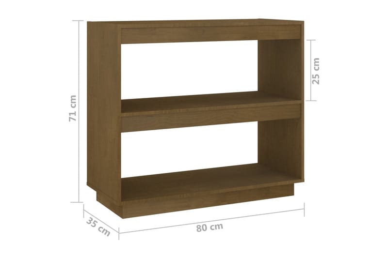Bokhylla honungsbrun 80x35x71 cm massiv furu - Brun - Förvaring - Hylla - Bokhylla