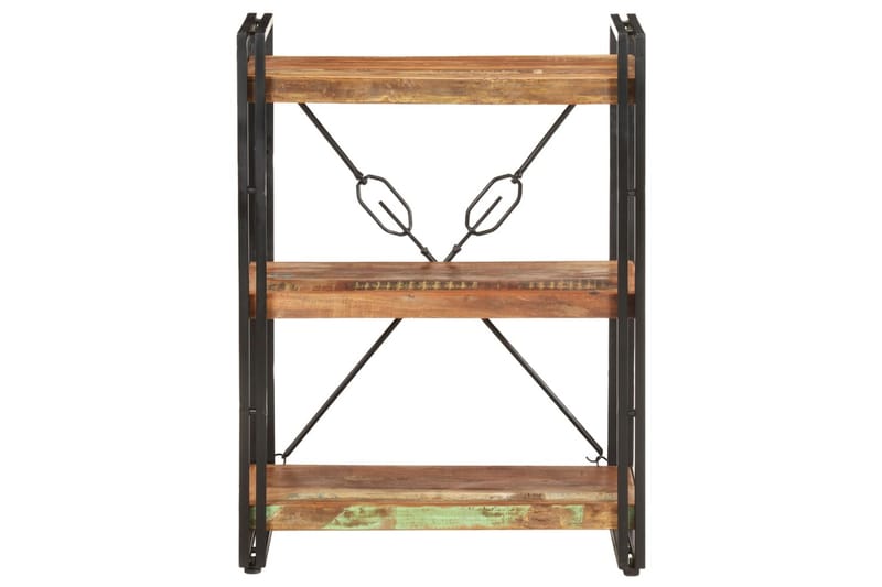 Bokhylla med 3 hyllor 60x30x80 cm massivt återvunnet trä - Flerfärgad - Förvaring - Hylla - Bokhylla