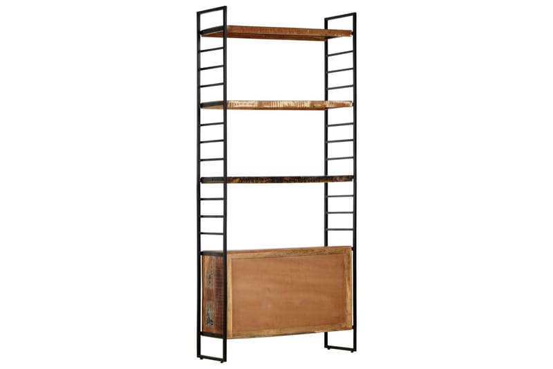 Bokhylla med 4 hyllor 80x30x180 cm massivt återvunnet trä - Brun - Förvaring - Hylla - Bokhylla
