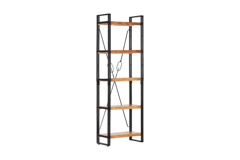 Bokhylla med 5 hyllor 60x30x180 cm massivt akaciaträ - Brun - Förvaring - Hylla - Bokhylla