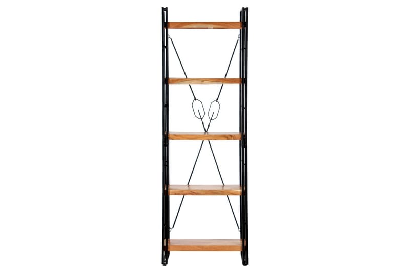 Bokhylla med 5 hyllor 60x30x180 cm massivt akaciaträ - Brun - Förvaring - Hylla - Bokhylla