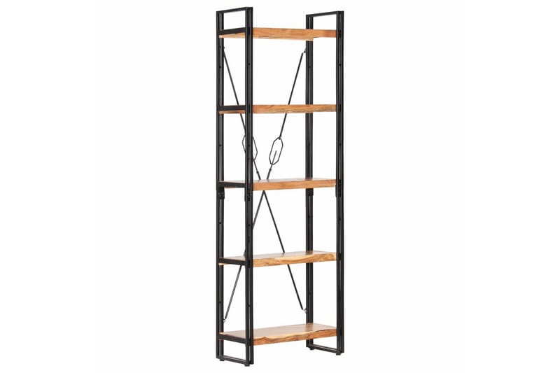 Bokhylla med 5 hyllor 60x30x180 cm massivt akaciaträ - Brun - Förvaring - Hylla - Bokhylla
