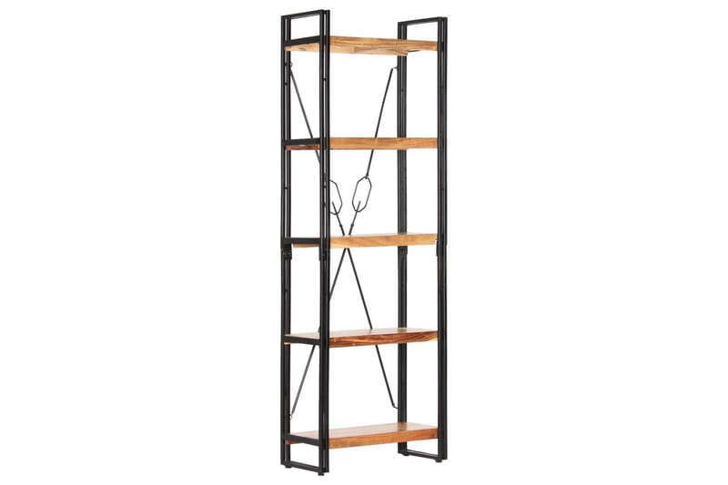 Bokhylla med 5 hyllor 60x30x180 cm massivt akaciaträ - Brun - Förvaring - Hylla - Bokhylla
