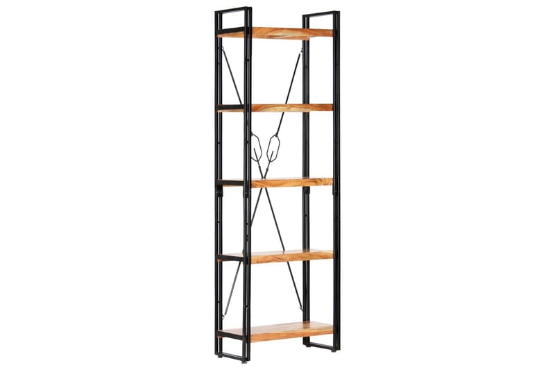 Bokhylla med 5 hyllor 60x30x180 cm massivt akaciaträ - Brun - Förvaring - Hylla - Bokhylla