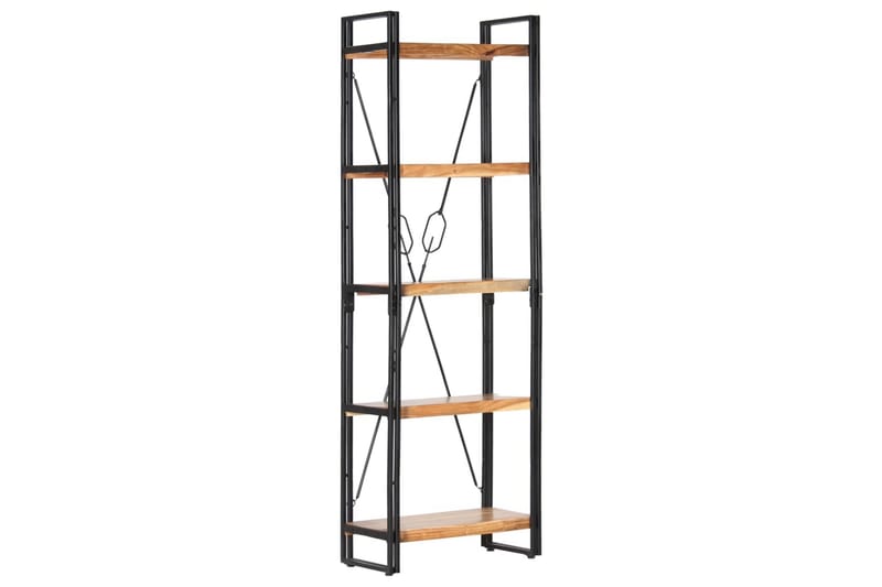 Bokhylla med 5 hyllor 60x30x180 cm massivt akaciaträ - Brun - Förvaring - Hylla - Bokhylla