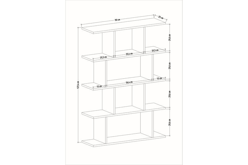 Bokhylla Nachusa Bokhylla 90x25 cm Vit,Antracit - Förvaring - Hylla - Bokhylla