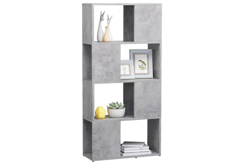 Bokhylla Rumsavdelare betonggrå 60x24x124,5 cm - Betonggrå - Förvaring - Hylla - Bokhylla