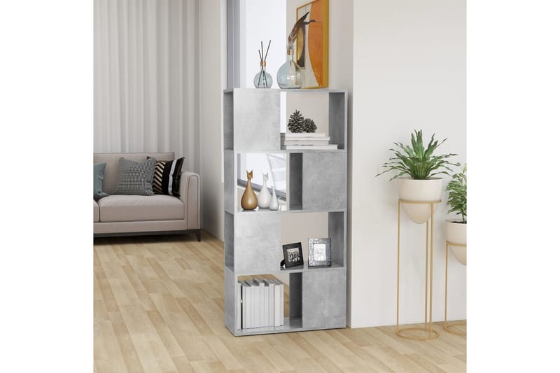 Bokhylla Rumsavdelare betonggrå 60x24x124,5 cm - Betonggrå - Förvaring - Hylla - Bokhylla
