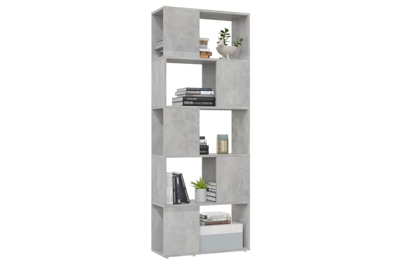 Bokhylla Rumsavdelare betonggrå 60x24x155 cm - Betonggrå - Förvaring - Hylla - Bokhylla