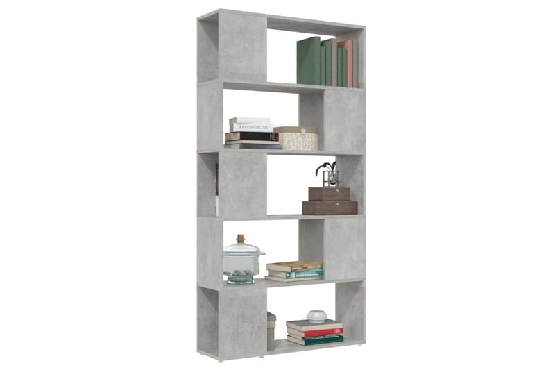 Bokhylla rumsavdelare betonggrå 80x24x155 cm spånskiva - Betonggrå - Förvaring - Hylla - Bokhylla