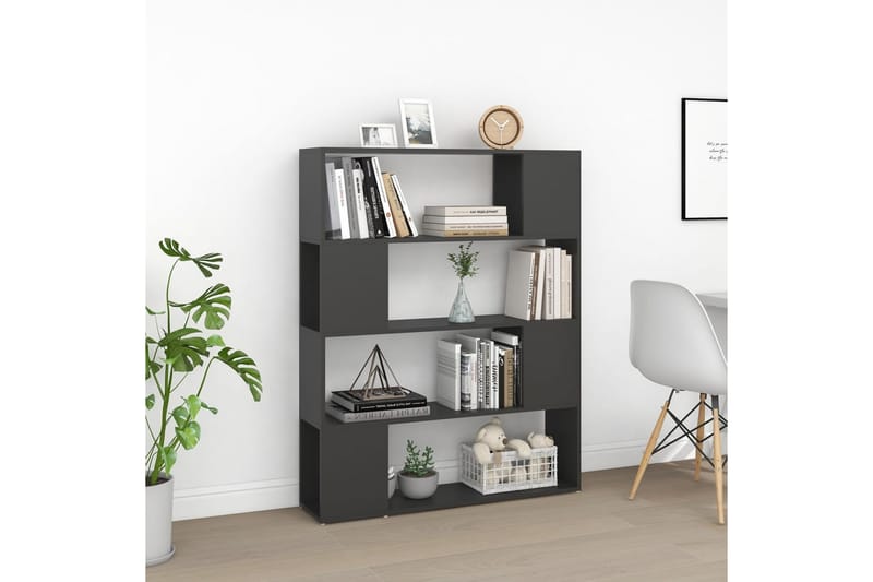 Bokhylla Rumsavdelare grå 100x24x124 cm - Grå - Förvaring - Hylla - Bokhylla