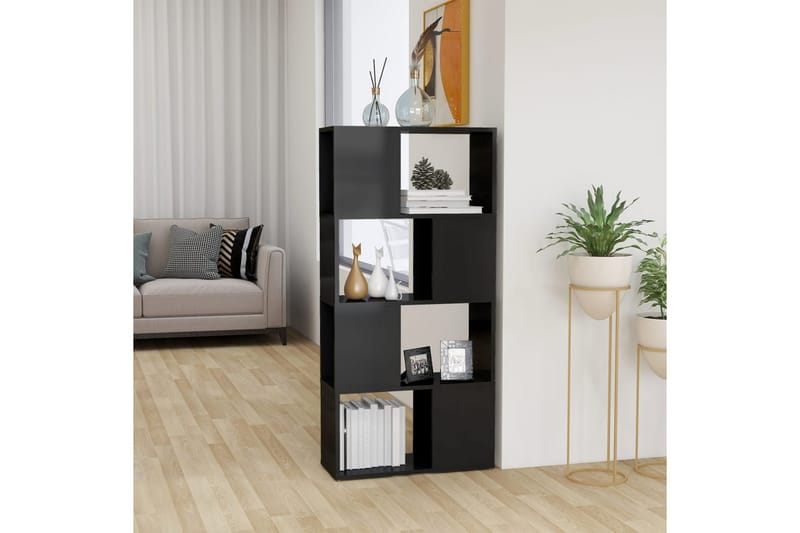 Bokhylla Rumsavdelare grå högglans 60x24x124,5 cm - Grå högglans - Förvaring - Hylla - Bokhylla