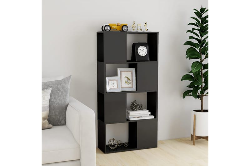 Bokhylla Rumsavdelare grå högglans 60x24x124,5 cm - Grå högglans - Förvaring - Hylla - Bokhylla