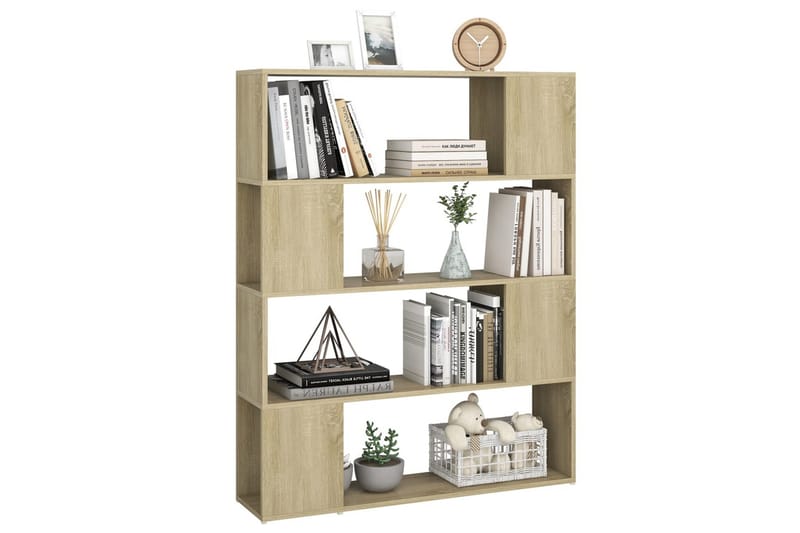 Bokhylla Rumsavdelare sonoma-ek 100x24x124 cm - Brun - Förvaring - Hylla - Bokhylla
