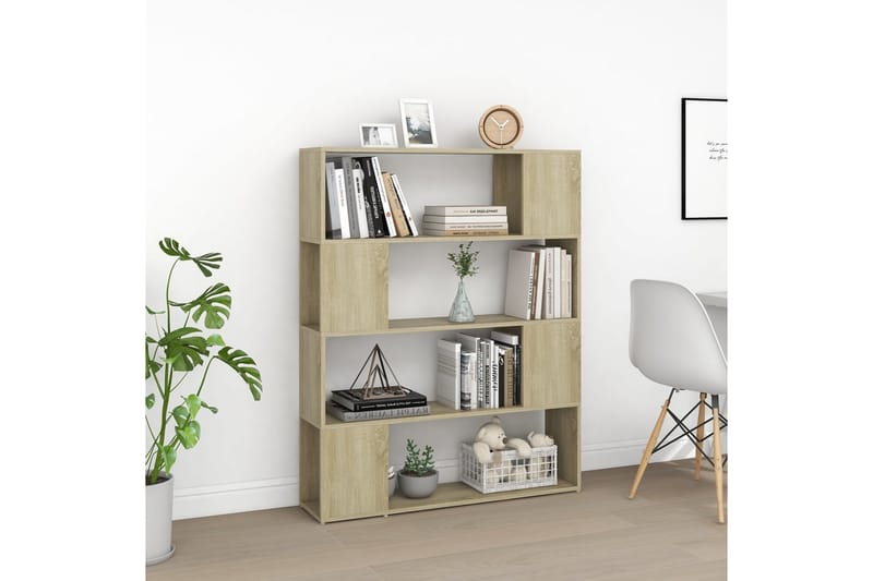 Bokhylla Rumsavdelare sonoma-ek 100x24x124 cm - Brun - Förvaring - Hylla - Bokhylla