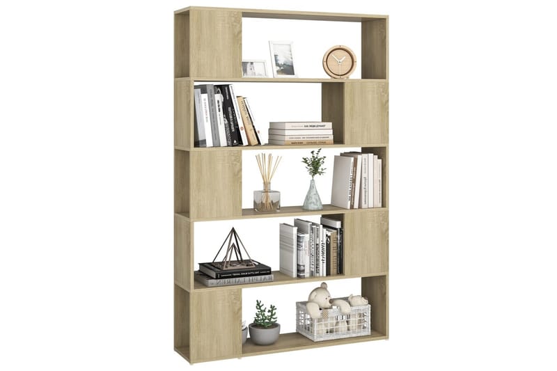 Bokhylla Rumsavdelare sonoma-ek 100x24x155 cm spånskiva - Brun - Förvaring - Hylla - Bokhylla
